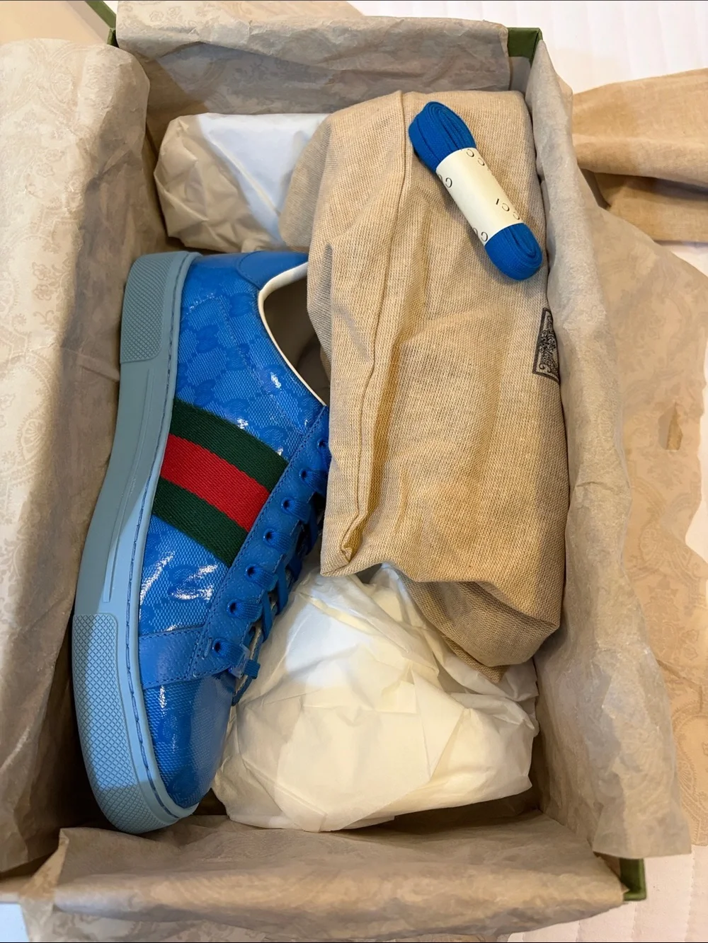 Gucci Blue GG Crystal Sneaker
